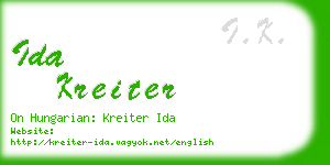 ida kreiter business card